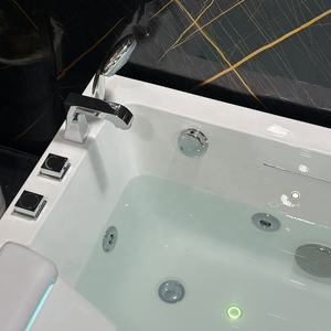 Baignoire autoportante en acrylique pour 2 personnes, design moderne, avec hydromassage, pour appartement, hôtel, villa - Product Image 5