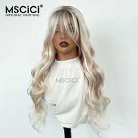 Perruque en dentelle HD 13x4 MSCICI, cheveux humains bruts, ondulés, blond platine, vente en gros, marque privée, 100% cheveux humains