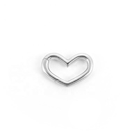 Connecteur à pression en argent sterling 925, forme torsadée simple, avec fermoir cœur à ressort, pour colliers, bracelets et bijoux