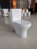 Fohome Style européen deux pièces bol toilette monté au sol P-Trap WC salle de bain placard céramique lavage sans jante 2 pièces ensemble de toilette
