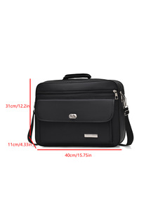 Hot Sale Oxford Portable Business Large Capacity Waterproof Polyester Travel Messenger Tote Zipper Closure Black <b>Laptop</b> <b>Case</b> Bag - Product Image 5