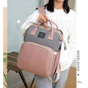 Di lusso multifunzionale pieghevole impermeabile borsa per pannolini zaino ad alta capacità borse per pannolini per neonati <span class=keywords><strong>e</strong></span> mamme per uso esterno - Product Image 4