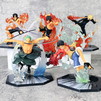 Figura de Anime del Rey Pirata, Luffy Puño de Fuego, Ace, Zoro con Tres Espadas, Sanji con Técnica de Nueve Cuchillas, Modelo de PVC de Moda
