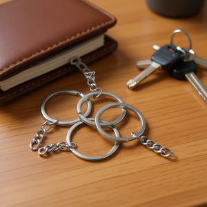 Portachiavi Ilan con catena 32 mm colore argento 6 pezzi per chiavi e accessori - Product Image 2