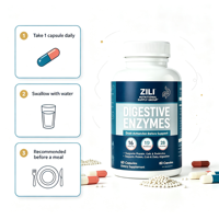 Enzymes digestives GMP en marque blanche avec prébiotiques et probiotiques, soutien à la santé intestinale pour adultes, OEM MOQ 50 boîtes