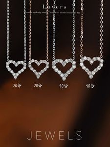 Collier en or 18 carats en forme de cœur avec diamants Xinfly, chaîne de clavicule polyvalente et élégante pour mariages, fêtes, or rose/blanc, cadeau - Product Image 2
