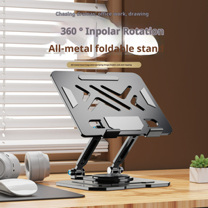 Soporte de Aleación de Aluminio Ajustable, Extensible, Plegable y Portátil para Computadora Portátil, Soporte para Juegos y Negocios, Base Plana - Product Image 2