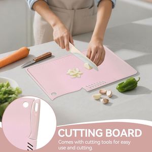 Juego de Tablas de Cortar Multifuncionales de Plástico PP con Logotipo Personalizado, Cuchillo para Frutas, Herramienta Auxiliar para Cocina y Camping - Product Image 4