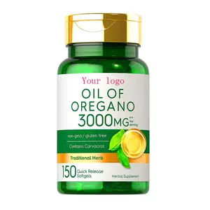 Private Label Biologische Oregano Olie Capsules 3000Mg 150 Softgel Capsules Non-Gmo En Glutenvrij Supplement Max Potentie Extract