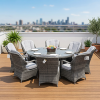 Ensemble de canapés de terrasse en saule pour l'extérieur avec coussins moelleux, structure en aluminium, idéal pour les repas en plein air et l'utilisation en salon