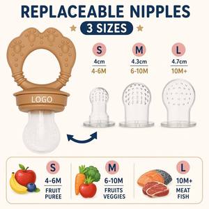 Set de Alimentador de Frutas para Bebés con Asa, 3 Tamaños Diferentes, Diseño de Malla de Silicona, Libre de BPA, para Alimentos Sólidos de 0 a 12 Meses - Product Image 6