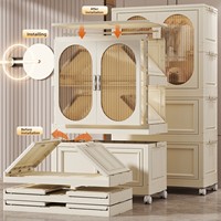 Armoire pour bébé et enfant sans installation, armoire de rangement pliable épaissie, meuble de maison, 5 étagères, casier à vêtements pour chambre à coucher