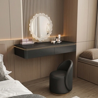 Meuble-lavabo mural moderne avec panneau flottant, style coiffeuse, pour maison, appartement, hôtel, chambre à coucher