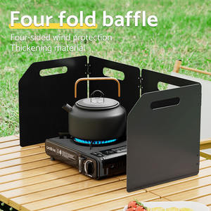Deflector de viento plegable y grueso para estufas de exterior, cubierta a prueba de viento con asa, panel plegable portátil de tres pliegues - Product Image 4