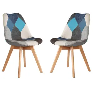 kitchen high chairs fabric wood leg blue patchwork chair patchwork chair trade