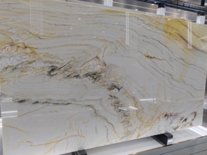 Dalles de quartzite de haute qualité style luxe, pierre de luxe Ribbon Gold pour mur et table. - Product Image 3
