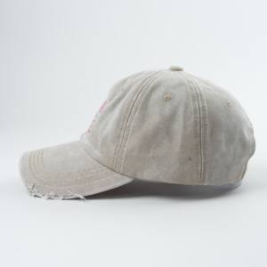 Casquette de baseball en denim pur coton délavé, style décontracté, pour <span class=keywords><strong>femme</strong></span>, visière incurvée, casquette à visière, vente en gros - Product Image 4