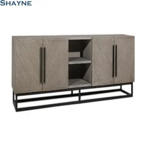 2024 collezioni Shayne produttore di lusso personalizzare mobili soggiorno ciottoli grigiastro con porte in legno Tv Cabinet disegni