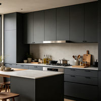 Ensembles de meubles de cuisine modulaires complets en contreplaqué avec unités de cuisine modulaires écologiques pour projets résidentiels