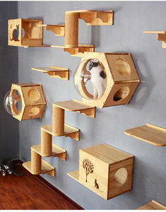 Cadre d'escalade type arbre à chat, jouet de luxe en bois massif, plateforme de bricolage, perche pour animaux domestiques, jouets grand arbre à chat en Sisal - Product Image 5