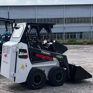 Multifunction Wheel S35-electric Skid Steer Loader Mini Wheel Loader 1410kg Skid Steer Loaders with Bucket Mixer Attachment