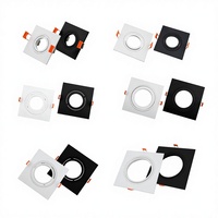 Carcasa Cuadrada de Plástico ABS para Lámparas, Ángulo Ajustable, GU10 MR16 PAR30, Antideslumbrante, para Focos LED Empotrables