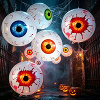 Décorations d'Halloween Géantes Gonflables BLN : Yeux Enflammés Effrayants pour Maison Hantée, Fête du Savant Fou, Cabine Photo