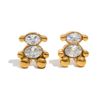 Ensemble de colliers pour femmes en acier inoxydable plaqué or 18 carats avec zircon, design papillon romantique, imperméable, durable et inaltérable