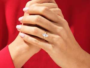 100% Premium Quality AAA Quality 925 <b>Sterling</b> <b>Silver</b> Marquise Shaped Moissanite Diamond Gold Plated Prong Set Luxury <b>Rings</b> - Product Image 2