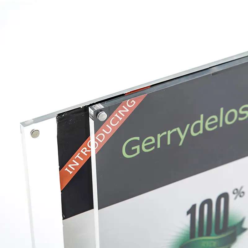 Up-market acrylic sign holder for menu or certificate