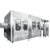 Ligne de production automatique 3 en 1, bouchage de bouteilles, emballage, embouteillage d'eau minérale pure, remplissage de liquides