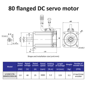 Lichuan DC48V25A แรงดันไฟฟ้าต่ำ3000รอบต่อนาที1KW/1000วัตต์ชุดควบคุมมอเตอร์เซอร์โว3.2N.ม. DC ชุดไดรเวอร์มอเตอร์สำหรับเครื่องพิมพ์3D - Product Image 5