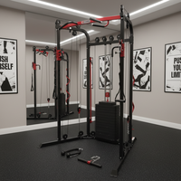 Ensemble combiné de cadre d'entraînement commercial multifonctionnel pour usine, avec machine Smith et équipement de fitness à portique