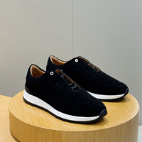 Authentiques baskets italiennes pour hommes en cuir pleine fleur, à lacets, semelle en caoutchouc, design imprimé, sangle élastique, chaussures de marche