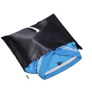 Pochette cadeau de luxe en satin doux pour foulard, sac à main, perruque, avec logo personnalisé, sac d'emballage en satin avec nœud - Product Image 3