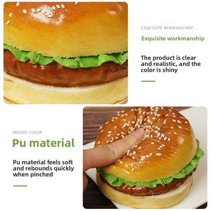 Cadeau anti-stress, fausse nourriture réaliste, hamburger géant moelleux, rebond rapide, grand hamburger moelleux en PU pour la décoration de café - Product Image 4