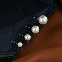 Boucles d'oreilles clous en perles acryliques, lot de 12 paires, tailles 6mm 8mm 10mm 12mm, imitation perle tendance pour présentation en magasin