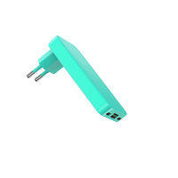 Adaptateur de charge rapide GaN 65W fin et pliable avec carte de couleur personnalisée turquoise précieuse USB/USB C