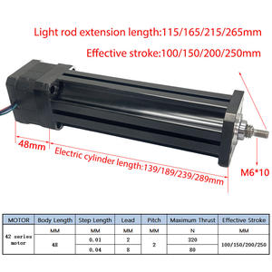 <span class=keywords><strong>Precio</strong></span> de fábrica <span class=keywords><strong>Nema</strong></span> <span class=keywords><strong>17</strong></span> tornillo lineal Motor paso a paso cilindro eléctrico 100/150/200/250mm carrera - Product Image 3