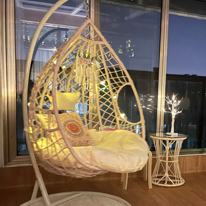 Fauteuil suspendu en rotin avec coussin, chaise de salon intérieure/extérieure - Product Image 1