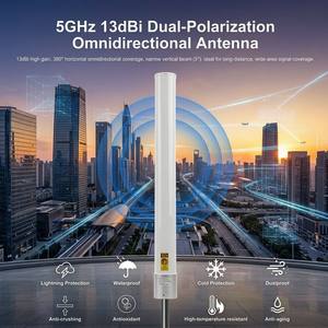 <span class=keywords><strong>Antenne</strong></span> <span class=keywords><strong>Wifi</strong></span> à gain élevé <span class=keywords><strong>longue</strong></span> <span class=keywords><strong>portée</strong></span> 24 GHz MIMO 2.4 GHz 5.8 GHz omnidirectionnelle de 50 <span class=keywords><strong>km</strong></span> avec connecteur N femelle - Product Image 1