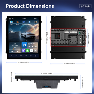 Autoradio Android Podofo 9,7 pouces double DIN, écran IPS 2+32G, Carplay/Android Auto sans fil, GPS, WiFi, double USB, fiable, pour grossistes - Product Image 5