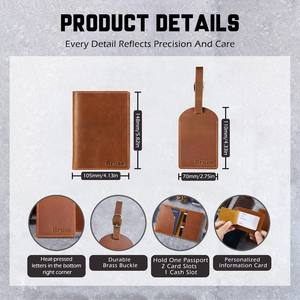 Koffer Tags Hochzeits feier begünstigt Crazy Horse Echte echte Reihe Leder Gepäck anhänger Reise zubehör - Product Image 6