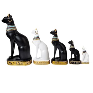 Statuetta di Gatto Egiziano Esotico Ecologica Marca HAOXUAN per Soggiorno e Ingresso, Artigianato in Resina, Divinità Felina Egizia - Product Image 5