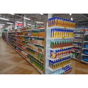 Équipement de supermarché d'étagère en métal de stockage d'épicerie de gondole