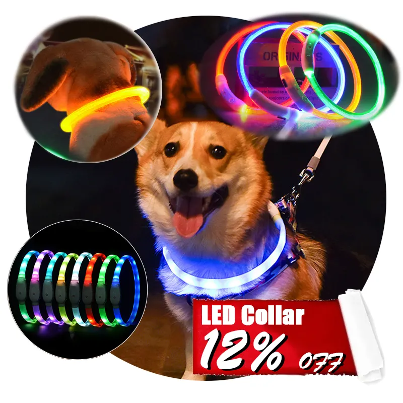 Hot Selling Wholesale Training Accessories Pet Supplies Colorful LED Dog Collar