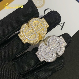 Pass Tester moda personalizada estilo Hip Hop hombres anillo Iced Out VVS D Moissanite diamante joyería 925 anillos de plata esterlina hombres mujeres - Product Image 2