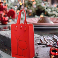 Sac à vin double en feutre durable 11 - Élégant, pliable, classique, pour le transport, le rangement et l'emballage cadeau du vin