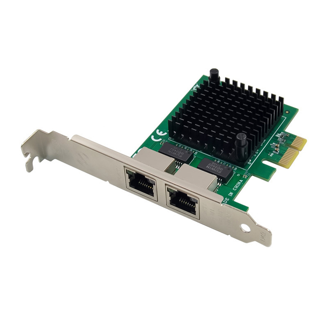 Dual Port 2.5G Ethernet Card Intel I225-V 2500M 2 Port RJ45 LAN Adapter PCIe X1 Server Gaming Network Cards for Desktop PC