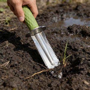 <span class=keywords><strong>Pala</strong></span> Detectora de Acero Inoxidable de Alta Resistencia CHANGLIN con Hoja Dentada Doble, Mango de Goma y Funda de Transporte - 1 Año de Garantía - Product Image 4